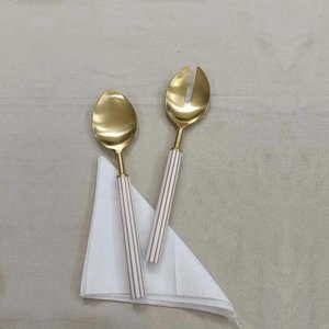 100% Food Safe Hand Forged Handle Stainless Steel Salad <b>Server</b> for Home and Wedding Tabletop Usage Salad Sets Hot Sale - Product Image 4