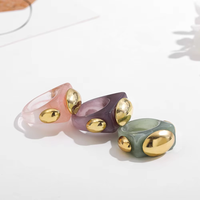 Y2K Bunter Harz-Statement-Ring Geometrischer Candy-Ring