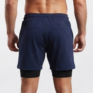 New Running <b>Shorts</b> <b>Men</b> 2 In 1 Double-Layer Quick Dry Gym Fitness <b>Shorts</b> With <b>Compression</b> Inner Mid Waist Sport <b>Shorts</b> - Product Image 2