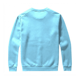 Sudadera de Cuello Redondo Azul Claro para Hombre, Informal, Lisa, de Manga Larga, de Forro Polar, Básica de Invierno, de Algodón, Prenda de Moda - Product Image 2