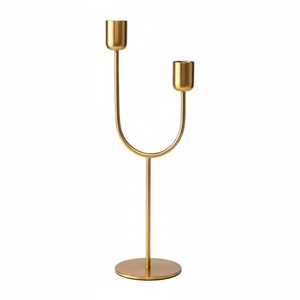 Candelabro de latón dorado de diseño elegante, moderno, de metal retorcido, para decoración del hogar, decoración de mesas de boda. - Product Image 4