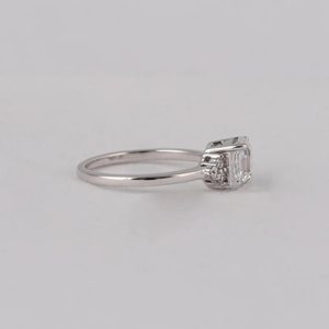 Bague de fiançailles en diamant de laboratoire Asscher pour femmes, certifiée IGI, or 14 carats, bijoux de mariage de luxe, cadeau - Product Image 2