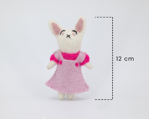 ตุ๊กตากระต่ายอีสเตอร์ทำมือจากผ้าสักหลาดสีชมพูและไหมพรม สำหรับตกแต่งพวงมาลัยอีสเตอร์และงานฝีมือ ขายส่ง - Product Image 5