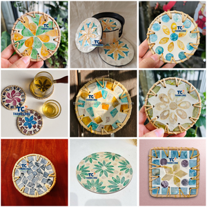 Fabricant fiable de sets de dessous-de-verre en rotin de luxe pour la maison, avec dessous-de-verre en rotin blanchi, pour une coopération à long terme en gros. - Product Image 2