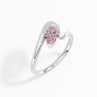 Großhandel Rosa Marquise Weißer Moissanit Klassischer Krappenfassung-Zertifizierter Eternity-Ring 10K Massivgold 0,69 Karat Rhodium-Plattiert