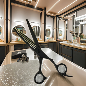 Kit de tijeras de aseo para mascotas de seguridad superior Diseño curvo de acero inoxidable japonés Reducción de fatiga de manos certificada ISO9001 para diestros - Product Image 2