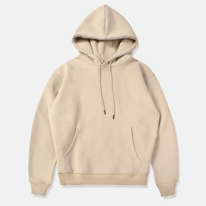 Sudadera con Capucha Extra Grande para Hombre, Color Sólido, Forro Polar, Diseño Casual con Bolsillos, Largo Regular, Ropa de Otoño, Sudadera de Algodón Tejido - Product Image 5