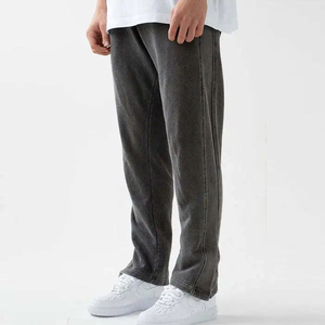 New Custom Logo Print and design Flare Sweatpants 100% Cotton Sweat <b>Pants</b> Vintage Acid Wash Flare Sweatpants Men <b>Summer</b> Jogger - Product Image 6