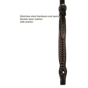 Cabezada de cuero genuino para caballo con frontal anudado, diseño de lunares y herrajes de acero inoxidable, proveedor OEM - Product Image 6