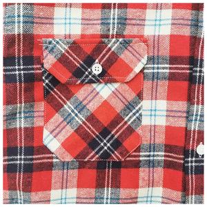 Chemises de travail à carreaux 100 % coton à bords bruts, double poche poitrine, boutons-pression, style streetwear automne, écologiques, directement de l'usine - Product Image 5