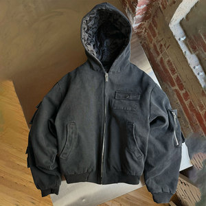 Men's Oversized Hooded Fleece <b>Jacket</b> Solid Color Windproof Casual Winter Coat with Pockets Regular Sleeve Style - Product Image 1