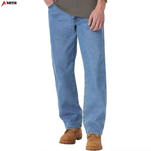 Salopette décontractée pour homme en denim droit 100% coton, respirante, épaisse, avec impression et broderie, délavage foncé vintage, personnalisable en gros - Product Image 1