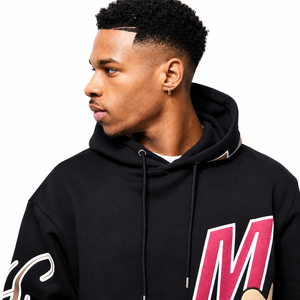 Sudadera con Capucha Negra para Hombre, Logotipo M Rosa, Orejas de Mickey Marrones, Impresión Digital, Corte Regular, Estilo Urbano, Felpa de Algodón - Product Image 6