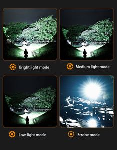 CITICITY Strong Flashlight, 11000 MAh Tactical Flashlights <b>Rechargeable</b> with LCD 4 Modes Waterproof for Outdoors Camping - Product Image 5