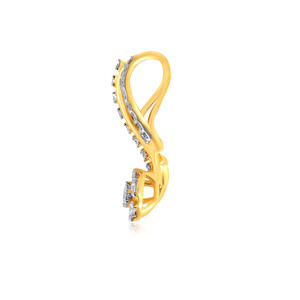 Pendentif en or jaune en forme de croissant de lune avec diamant de laboratoire taille ronde, collier minimaliste pour femme, idéal pour le quotidien - Product Image 3