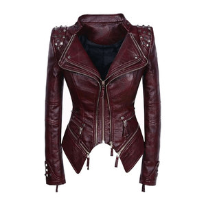 Chaqueta de Punto de Cuero Genuino para Mujer, Logotipo Personalizado, Marca Privada, Transpirable, de Secado Rápido, Ropa de Abrigo de Moda para Invierno, OEM, ODM, Digital - Product Image 1