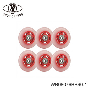 Kids Scooter PU <b>Wheels</b> WB08076RT90-1 Red Pink Lightweight Outdoor Use YEOU CHERNG - Product Image 1