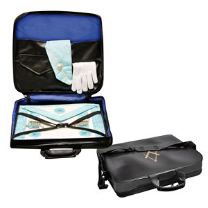 Masonic <b>Apron</b> Luxury Zipper Carrying Case Lightweight Soft <b>Black</b> Freemason Square Compass Premium MM Soft Case Imitation Leather - Product Image 1