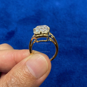 Ashoka Criss Cut Lab Diamond 5CT, Elongated Cushion Modified Diamond <b>Ring</b>, Vintage Style <b>Statement</b> Stone, Luxury Engagement <b>Ring</b> - Product Image 1