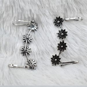 latest trending fashion Trending handmade <b>silver</b> look alike brass hoop <b>stud</b> <b>silver</b> matte earcuff earing for girls and women - Product Image 3