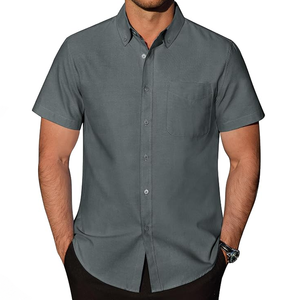 Custom Men Casual Button Solid Knitted <b>Sailors</b> Collar Broadcloth Full Sleeve Eco-Friendly Summer Dress <b>Shirts</b> 100% Cotton Quick - Product Image 1