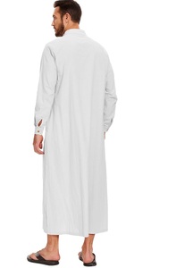2026 New Design Wholesale Dress <b>Thobe</b> Clothing <b>Men</b> <b>Thobe</b> White Color Dyed <b>Men</b> Custom Design Arab Prayers Daily Thobes Breathable - Product Image 2