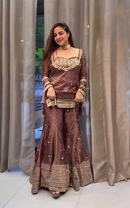 Traje Tradicional Salwar Kameez de 3 Piezas, Bordado con Encaje y Estampado Patola, para Mujer, Ideal para Bodas, Graduaciones, Diwali, Secado Rápido - Product Image 4