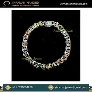 Bijoux de luxe sur mesure, vintage, en argent 925, chaîne à maillons multiples CZ, 8 pouces, charme géométrique pour homme, plaqué rhodium, pour fiançailles et mariage - Product Image 6