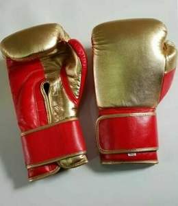 Gants de boxe pour hommes à lacets, finition brillante, couleurs nacrées métalliques, en cuir de vachette extensible, avec paume en latex 12 mm - Product Image 5