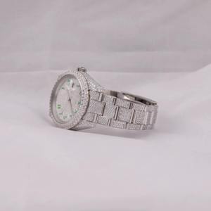 Fully Flooded Moissanite Watch Hip Hop Diamond Style Luxury Iced Out Wrist Watch - Product Image 3