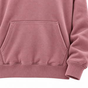 เสื้อฮู้ดดี้โอเวอร์ไซส์ สีชมพูโรส ผ้าฟลีซ แขนยาวทรงปกติ สำหรับผู้ชาย - Product Image 3