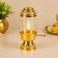 Lampe à huile Akhand Jyot en laiton pur doré, de luxe, unique, faite à la main, écologique, personnalisable, impression numérique, pour anniversaire, culte domestique