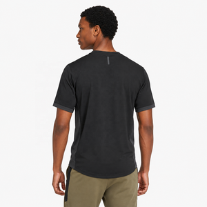 T-shirt pour homme vert olive, col rond, manches courtes, coupe classique, séchage rapide, tricoté en polyester, vêtement décontracté - Product Image 2