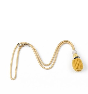 QUICK WAY INDUSTRIES Cordón de uniforme ceremonial dorado y negro con borla de nudo de sabre y borla de bullion con forma de bellota - Product Image 1