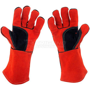 Gants de soudage anti-chaleur pour la construction - Cuir de vachette et coton légers/éco-responsables personnalisables - Product Image 2
