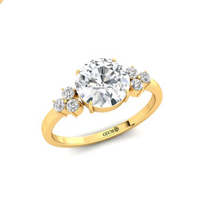 แหวนแต่งงานเพชรเม็ดเดี่ยวทรงหรูหรา ทองคำขาว 14K ประดับเพชรข้าง ดีไซน์แบบซ่อนรูปทรงรัศมี เพชรแล็บโกรว์ เกรด D VVS2 น้ำหนัก 2 กะรัต ขนาด 8 มม. รับรองโดย IGI พร้อมส่ง - Product Image 4