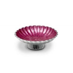 Tazón de servir de metal plateado con asas de rama de bronce rústico en forma redonda artística para una cena y decoración elegantes del fabricante - Product Image 2