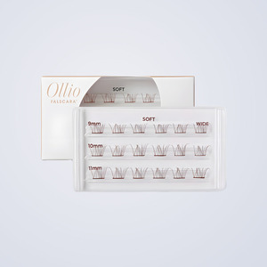 Extensions de cils coréennes Ollio Pearl Mascara Salon, extensions de cils en pack individuel, faux cils brun doux - Product Image 2