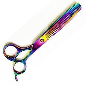 Ensemble de ciseaux de coiffure professionnels pour droitiers, lames en acier inoxydable revêtues de couleurs arc-en-ciel multi-plasma ASAP, manches en plastique - Product Image 5