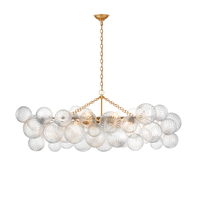 Plafonnier au Design nordique moderne composé de boules de verre et de bulles transparentes, Design rectangulaire, luminaire décoratif de plafond, idéal pour un couloir