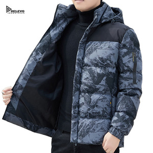 Chaqueta Acolchada Personalizada para Hombre, 300 GSM, Tela de Poliéster, con Capucha, Gruesa, Cálida, para Invierno, Estilo Urbano, Proveedor OEM - Product Image 1