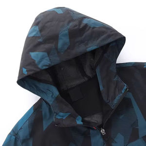 Veste softshell pour homme, tissu en nylon hydrofuge, col montant, logo imprimé personnalisé pour le golf et les activités de plein air - Product Image 4