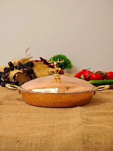 Olla de Cobre Nueva, Redonda, con Tapa, Asa de Aleación de Zinc, Utensilios de Cocina Metálicos Duraderos, Diseño Vintage, Exterior Pulido - Product Image 4