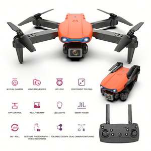 Drone professionnel pas cher, mini drones avec caméra, quadricoptère noir pliable, Flycam E99 Pro, hélicoptère, drone à double caméra - Product Image 6
