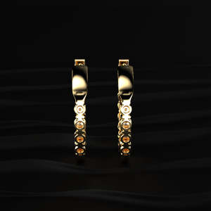0.70 TCW Round Moissanite Inside Out Hoop <b>Earrings</b> 14K Gold Shared Prong Hinged Hoops VVS Moissanite 925 <b>Silver</b> Jewelry Gift - Product Image 5