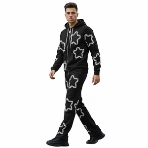 Conjuntos de Sudadera y Pantalones Deportivos con Efecto Desgastado, Sudaderas con Cierre y Capucha, Conjuntos Deportivos 100% Algodón - Product Image 3