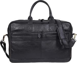 Elegante Maletín de Cuero Genuino Vintage para Portátil, Bolso Negro Suave, Resistente al Agua, Anti-Robo, Diseño Portátil - Product Image 2