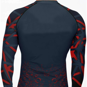 เสื้อรัดกล้ามเนื้อแบบสั่งทำคุณภาพสูงสำหรับผู้ชาย MMA แขนยาวพิมพ์ลายแบบ Sublimation ผู้ผลิตเสื้อรัดกล้ามเนื้อสำหรับผู้ชาย รับผลิตตามสั่ง - Product Image 2