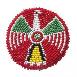 Elegant Round Glass Seed Beads Coaster Crafted For Modern Homes Offering Beauty Durability And Practical <b>Table</b> <b>Protection</b> - Product Image 1