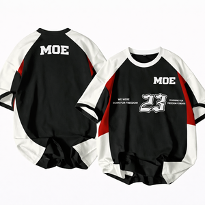Nouveau design, maillot de football américain en coton mélangé de qualité supérieure, coupe raglan, impression personnalisée, t-shirt d'équipe surdimensionné, production en gros OEM - Product Image 1